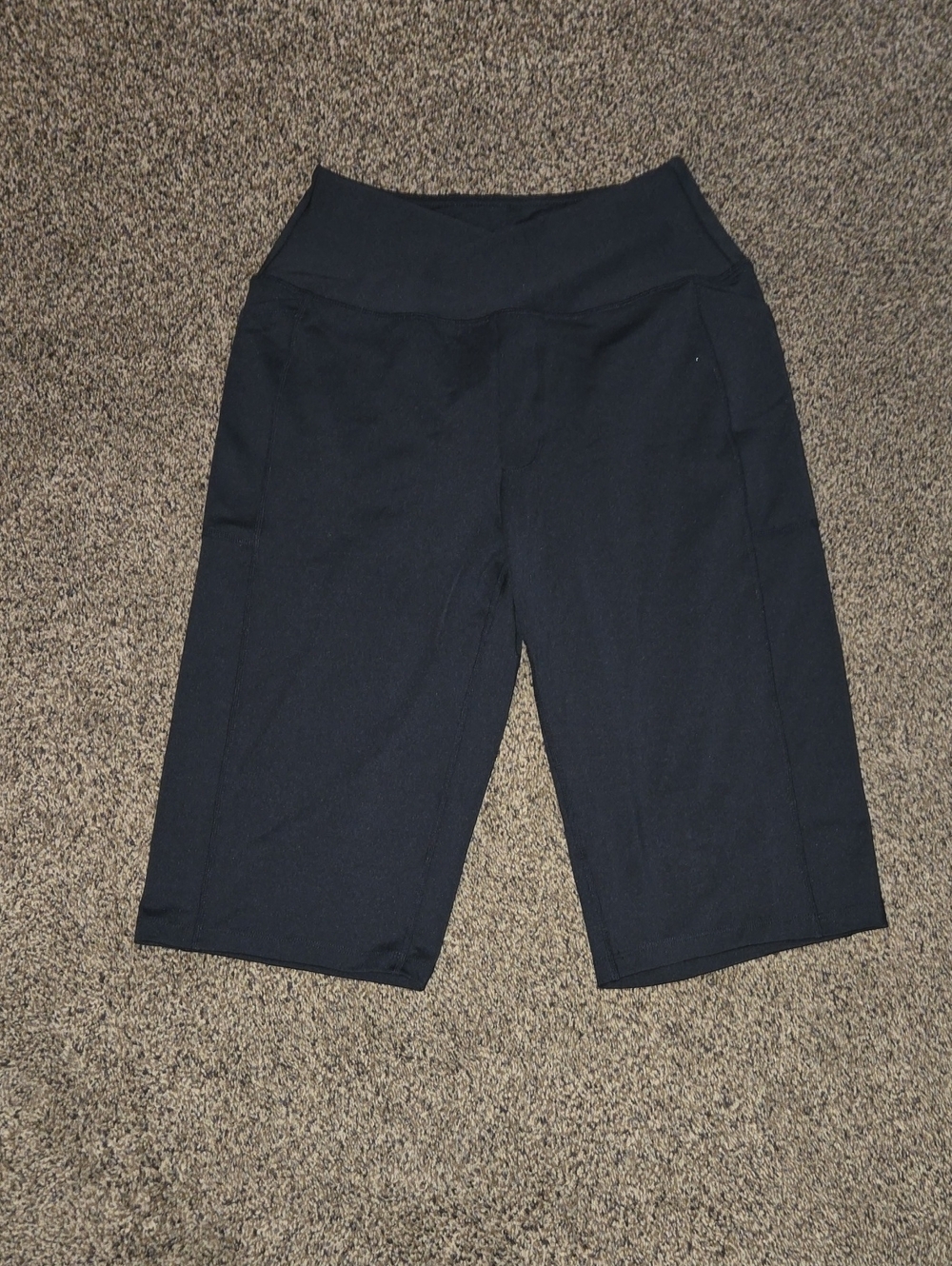 Women's Black High-Waist Stretch Knit Shorts
